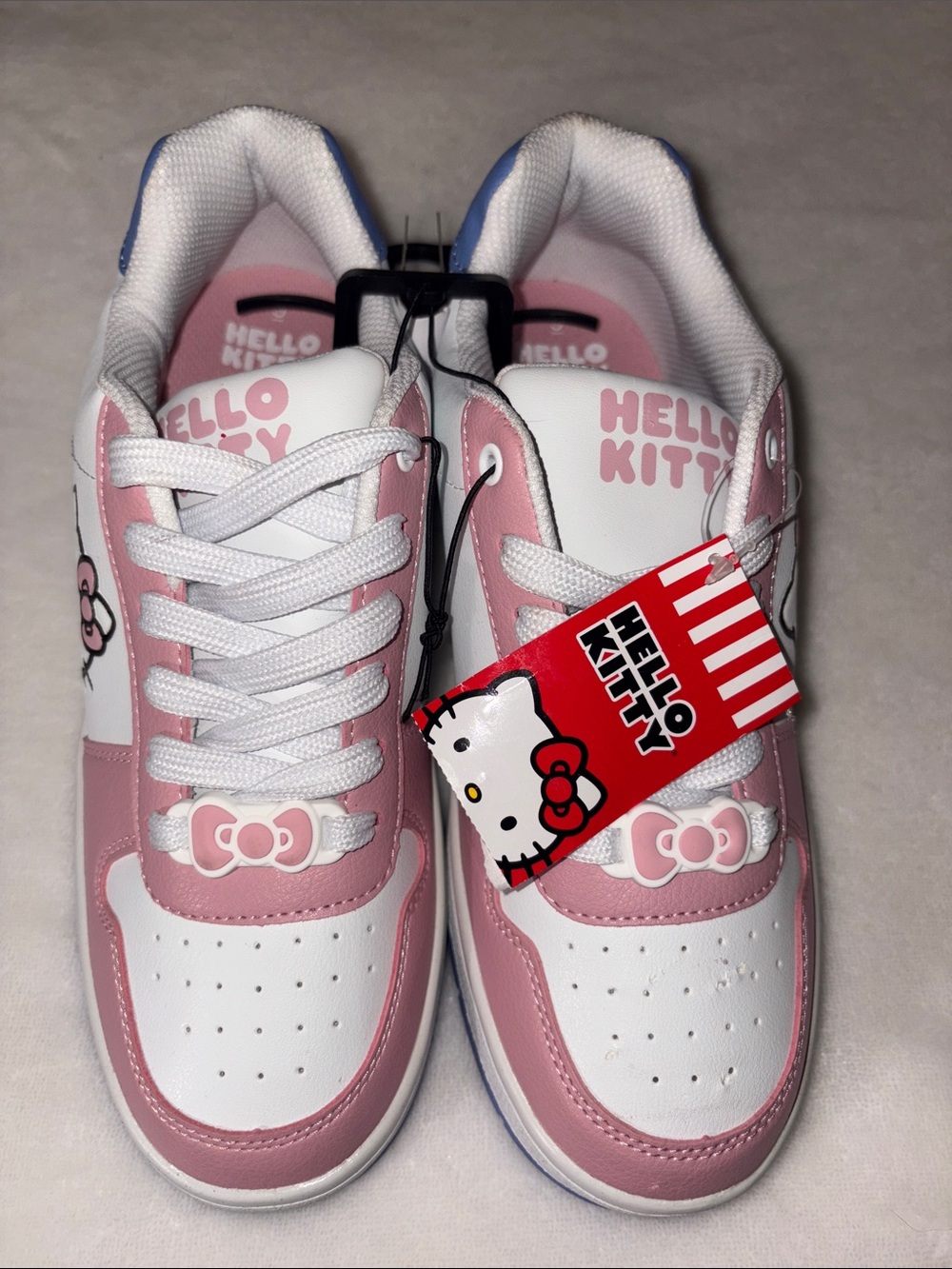 Hello Kitty Pink & White Kids Lace-Up Sneakers with Bow Detail